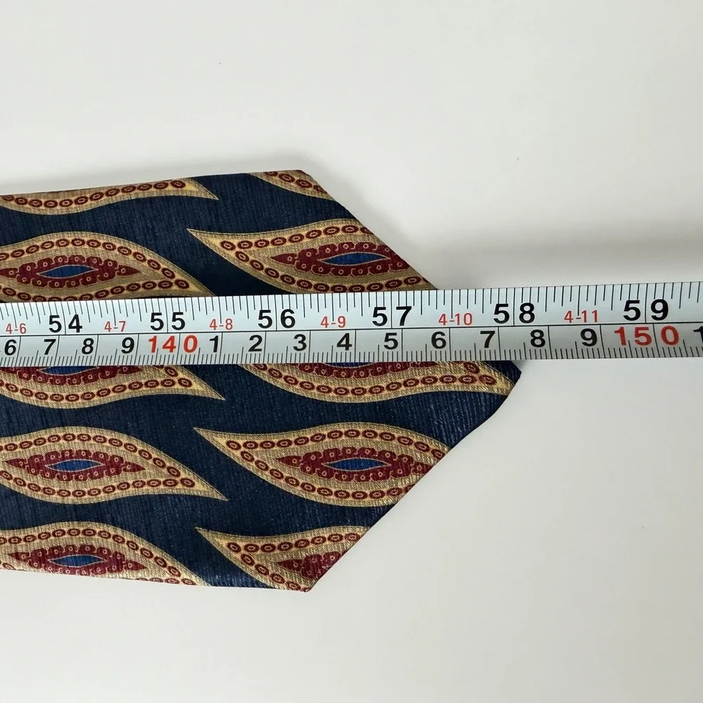 Emilio Romano Navy‎ Gold Geometric Silk Tie Italy